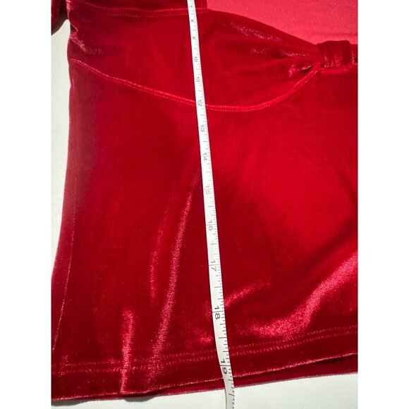 Hollister Women's Size L Red Velvet Long Sleeve Crop Top Sweatheart Valentine - Picture 8 of 9